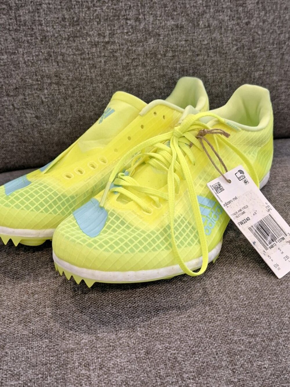 NWT Adidas Adizero MD Track Spikes Yellow Size 5.5